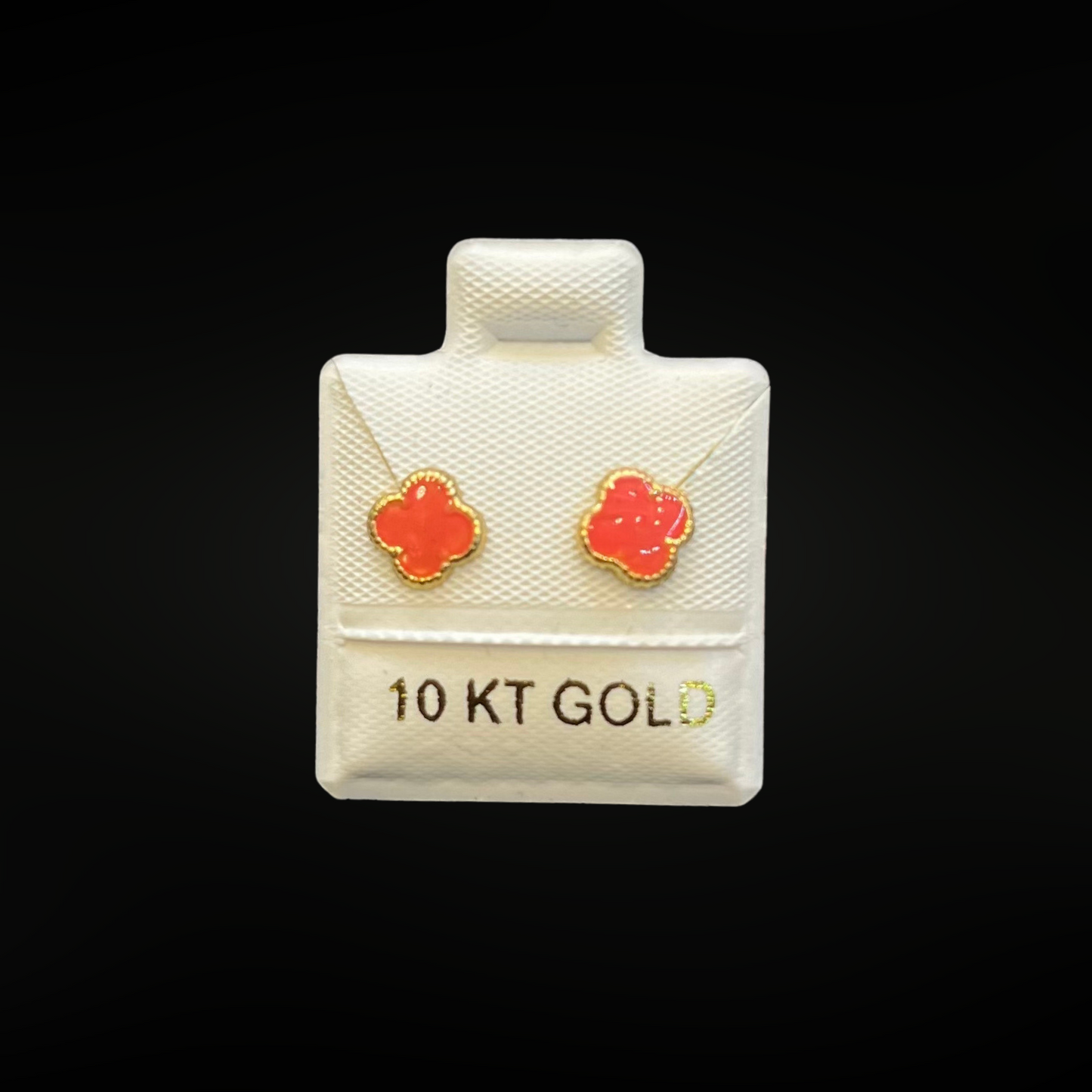 Broqueles de trébol Rosa Forte 10K