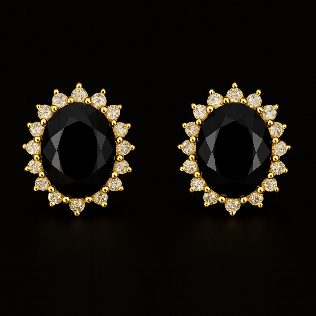 Aretes Piedra Azul 10K