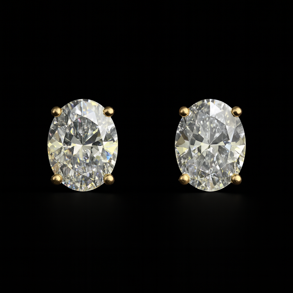 Broqueles Piedra Ovalada 14K