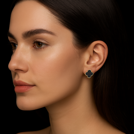 Aretes trébol VC negros