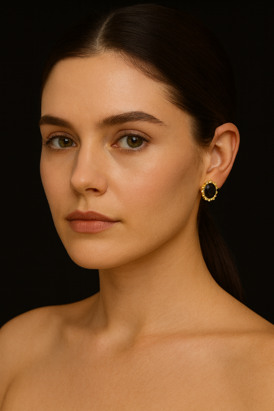 Aretes Piedra Azul 10K