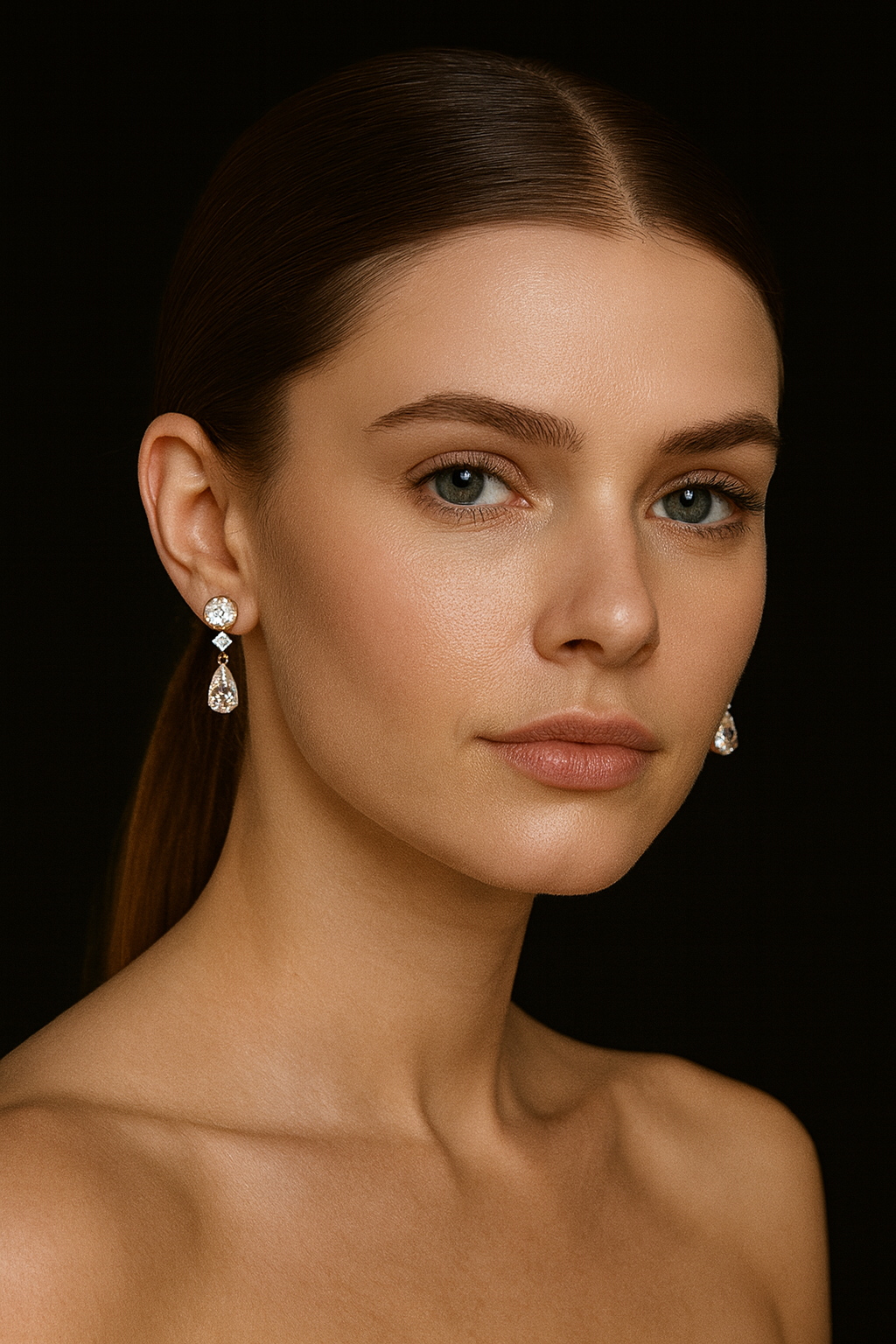 Aretes 3 Piedras 10K