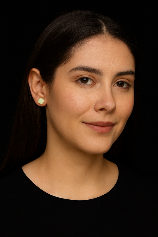 Broqueles de trébol Venetian Glass 10K