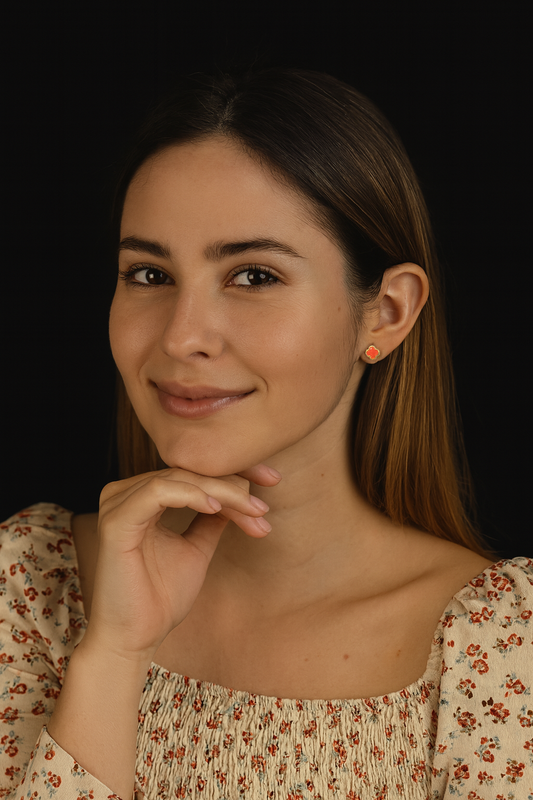 Broqueles de trébol Rosa Forte 10K