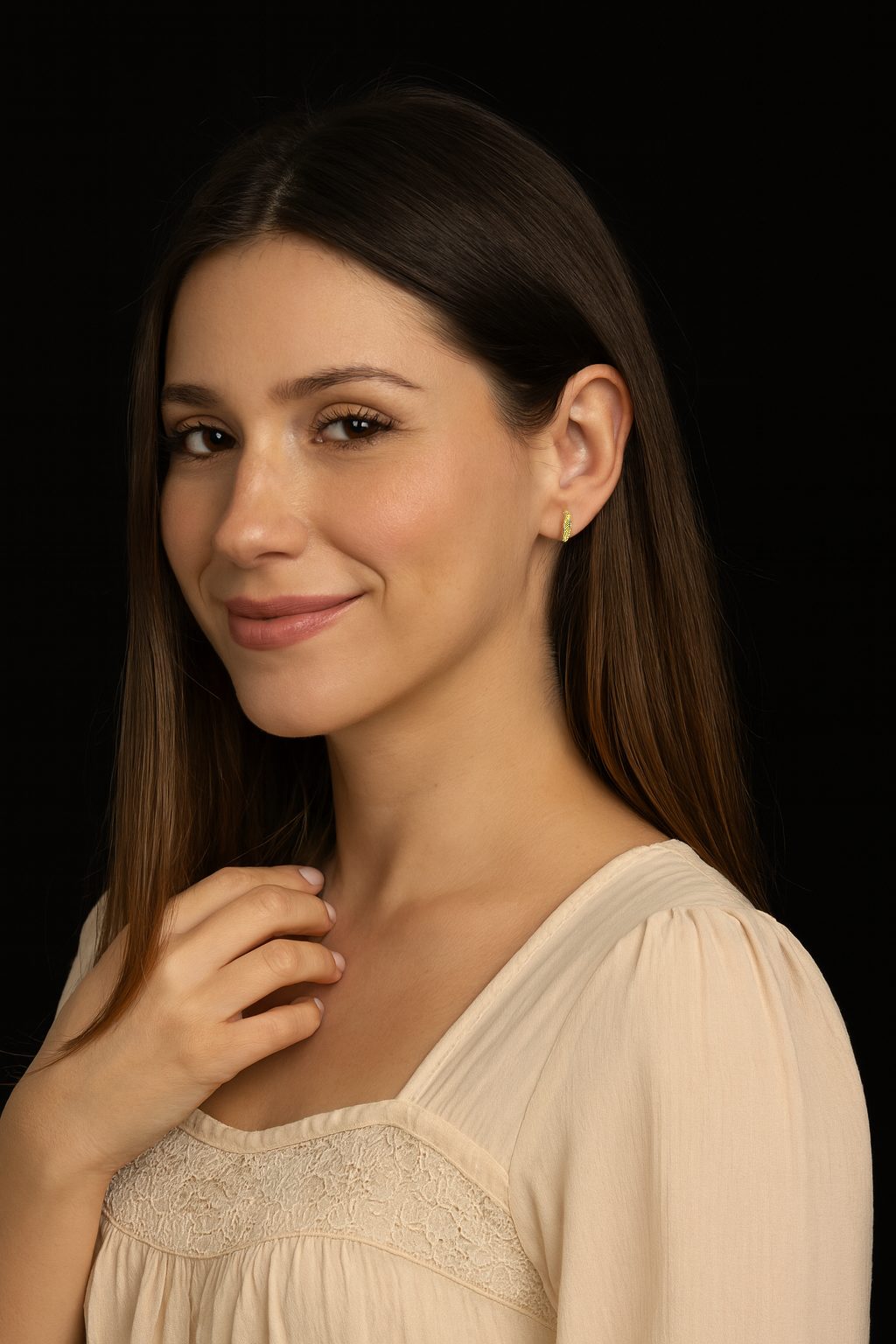 Broqueles de plumas 10K