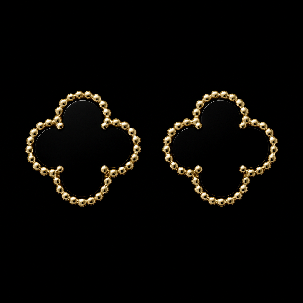 Aretes trébol VC negros