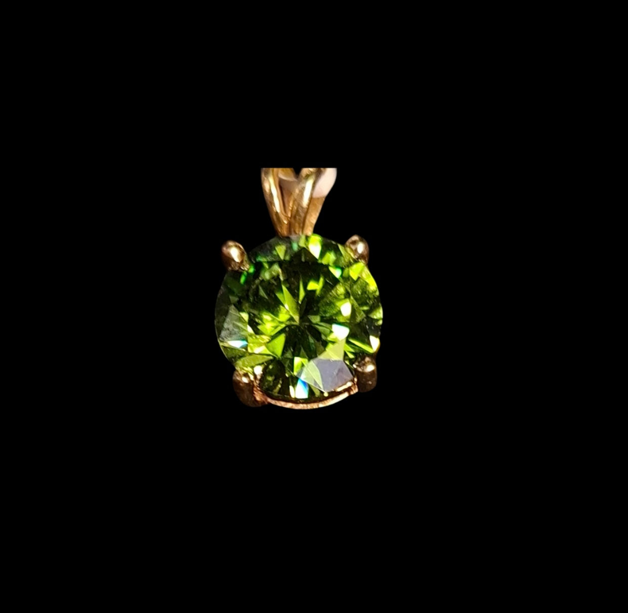 Dije Piedra Circular Verde 10K