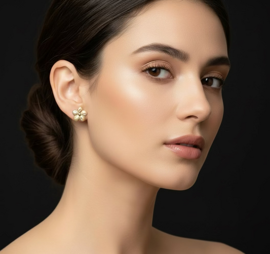 Broquele Flores Oro 10K