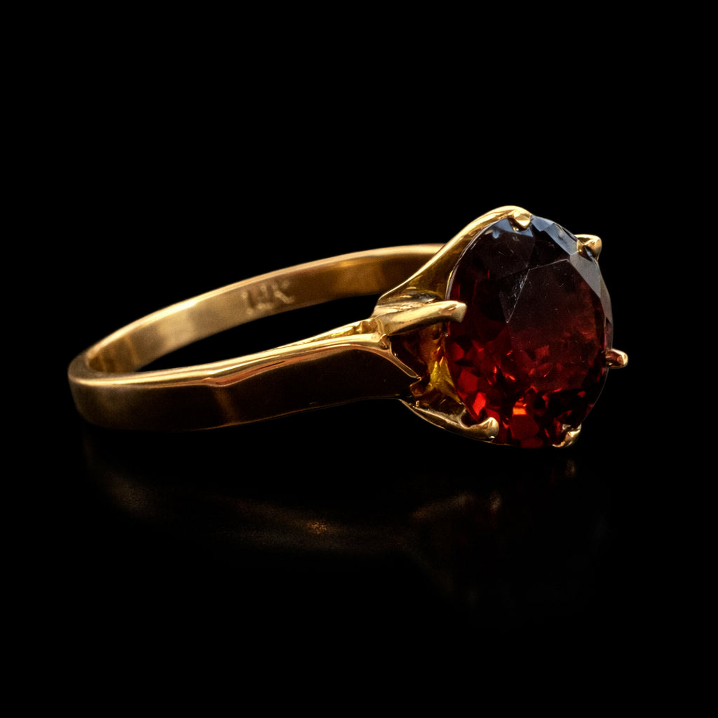Anillo Granate Corte Redondo 8 mm