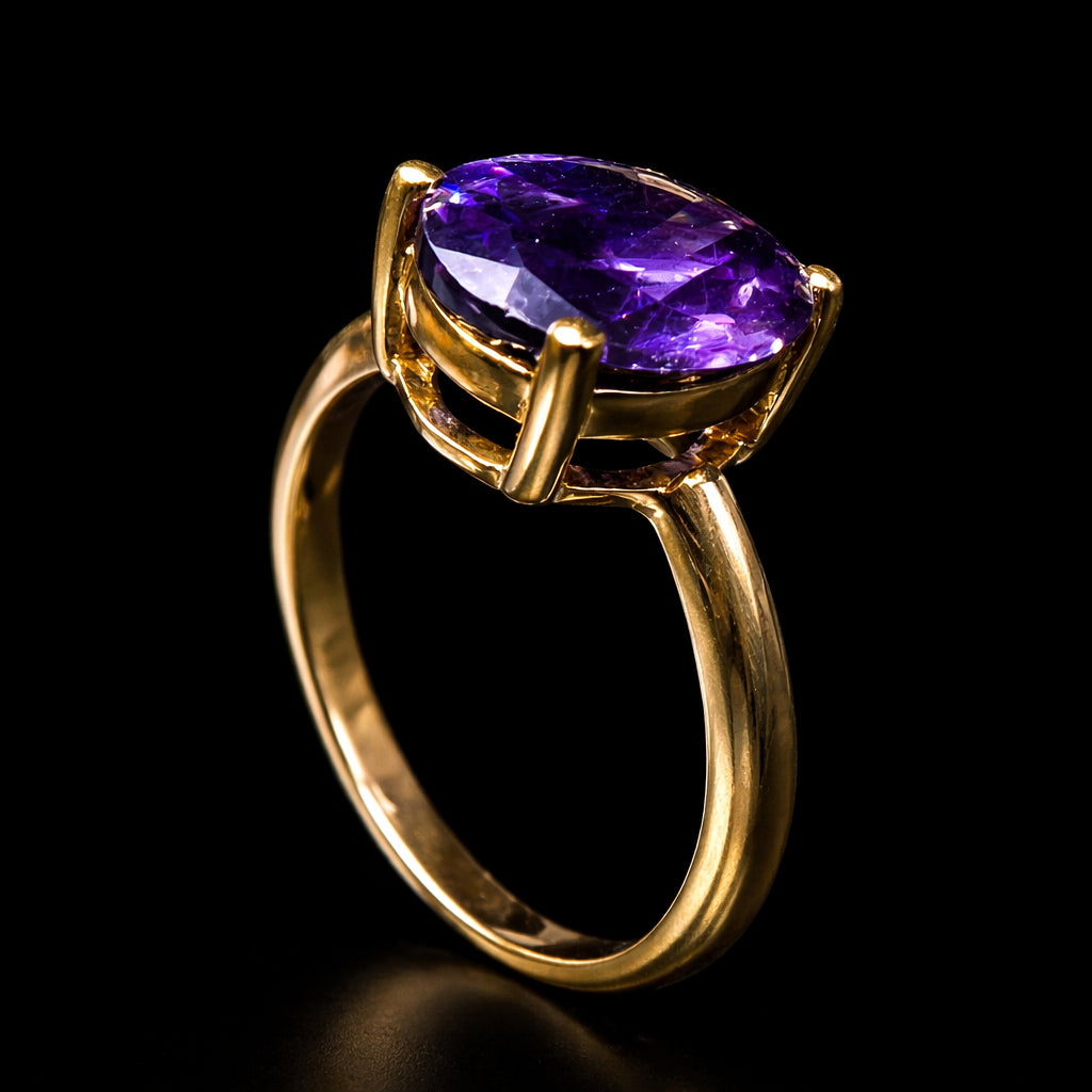 Anillo Casual Piedra Morada