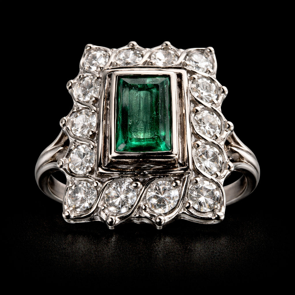 Anillo Esmeralda Diamantes