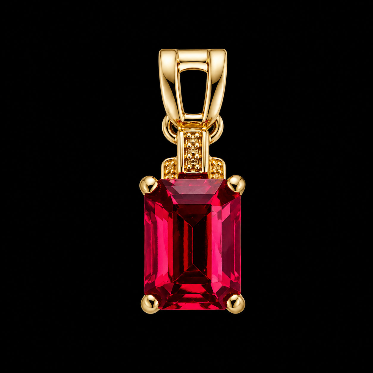 Dije Piedra Cuadrada Roja