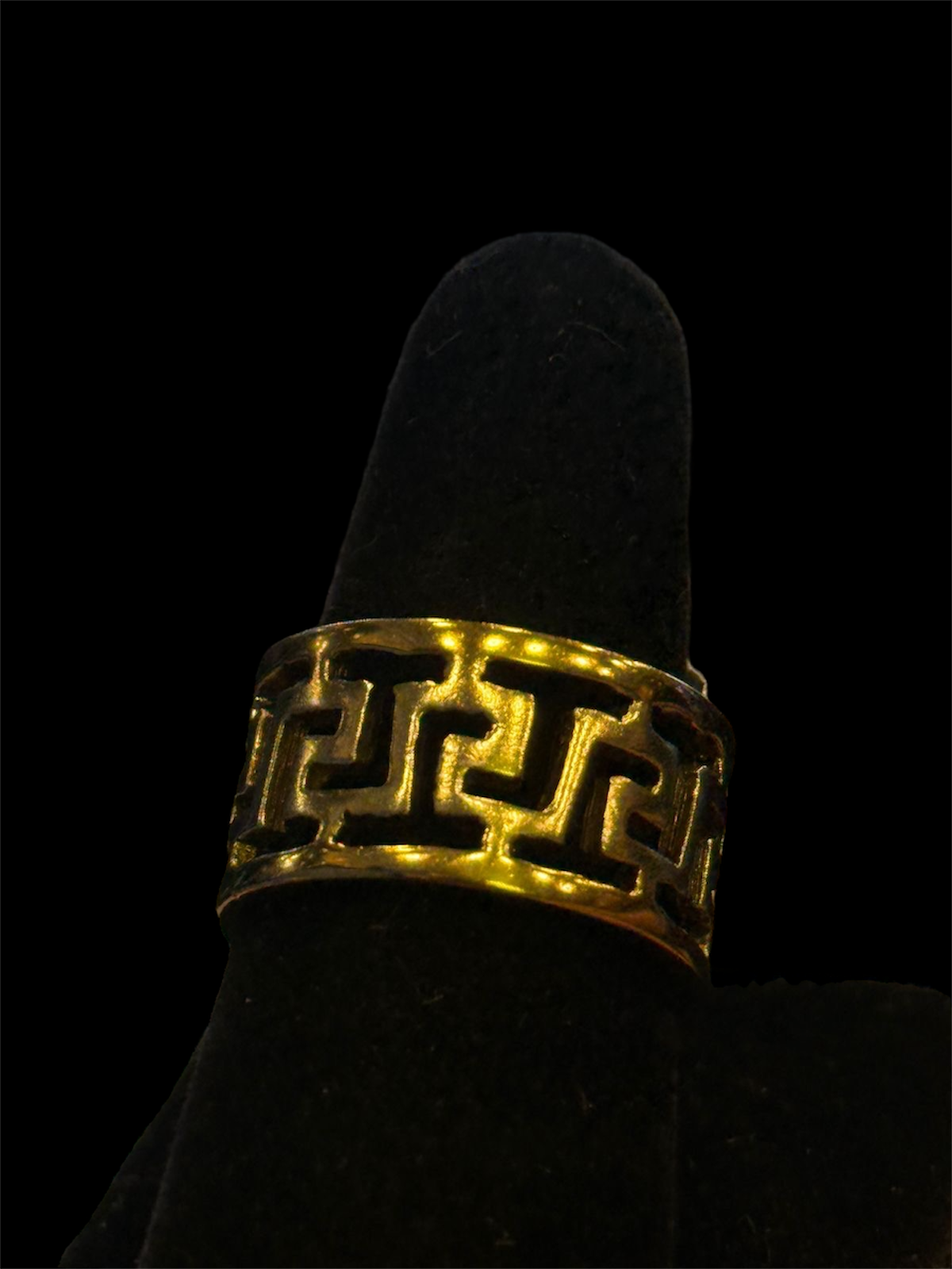 Anillo Casual Diseño Grecas 14K