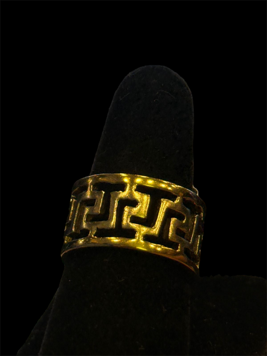 Anillo Casual Diseño Grecas 14K