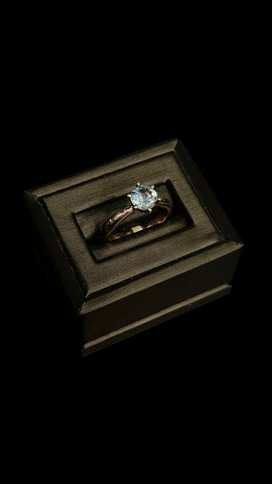 Anillo Casual Piedra Azul 10K