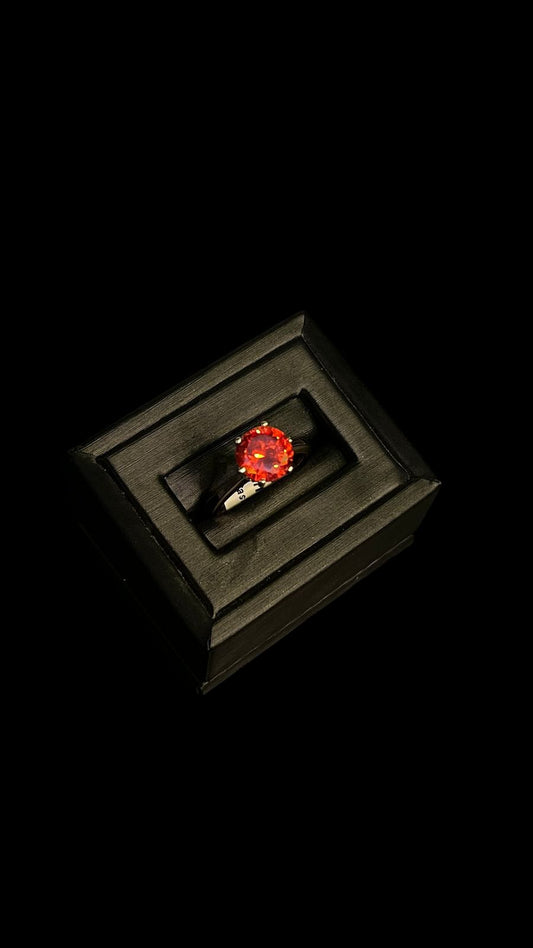 Anillo Casual Piedra Naranja 10K