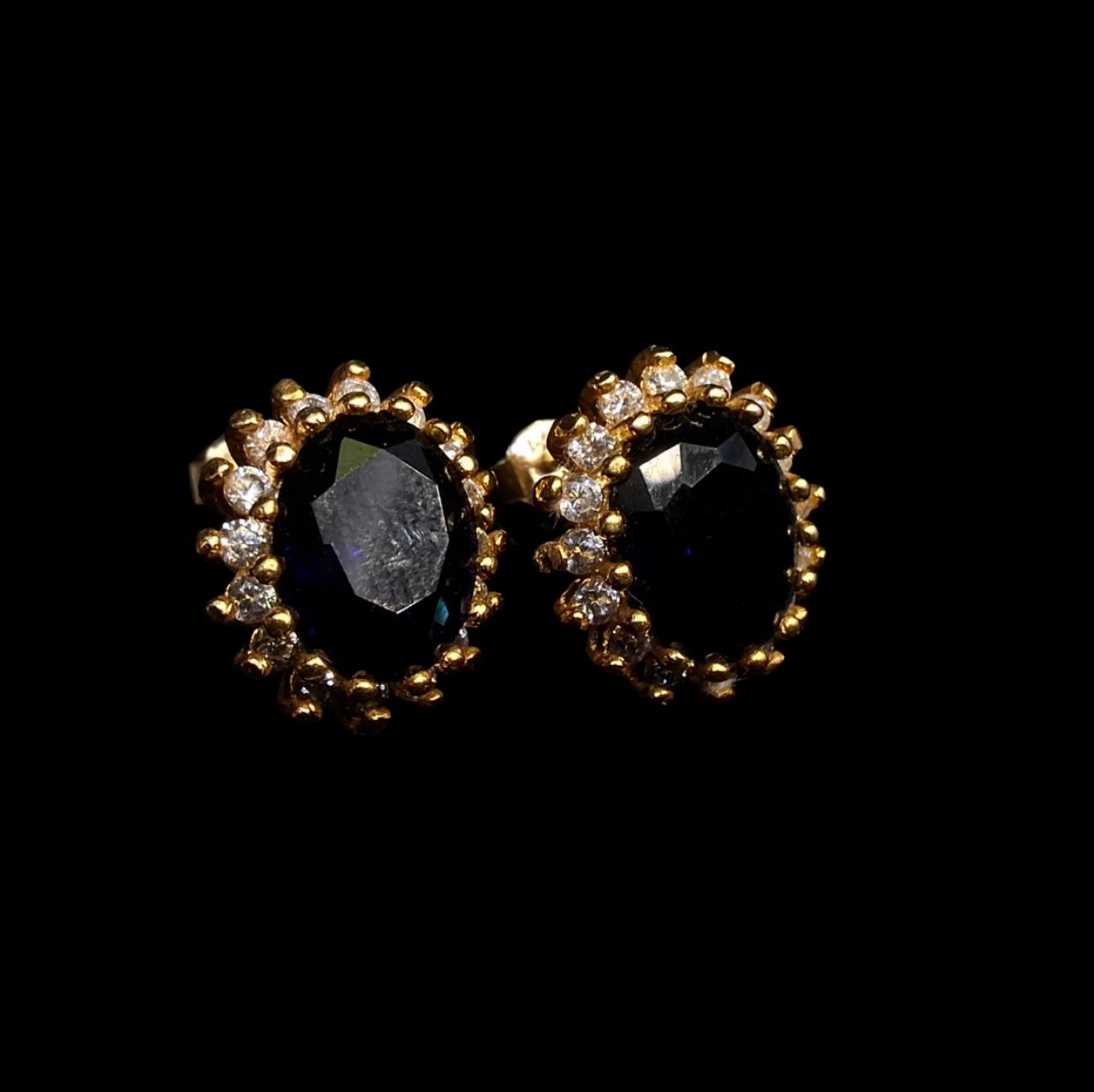 Aretes Piedra Azul 10K