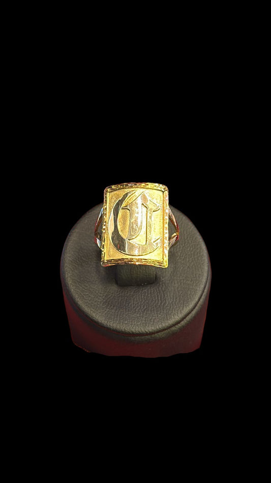 Anillo Mesita Grabado Inicial 10K