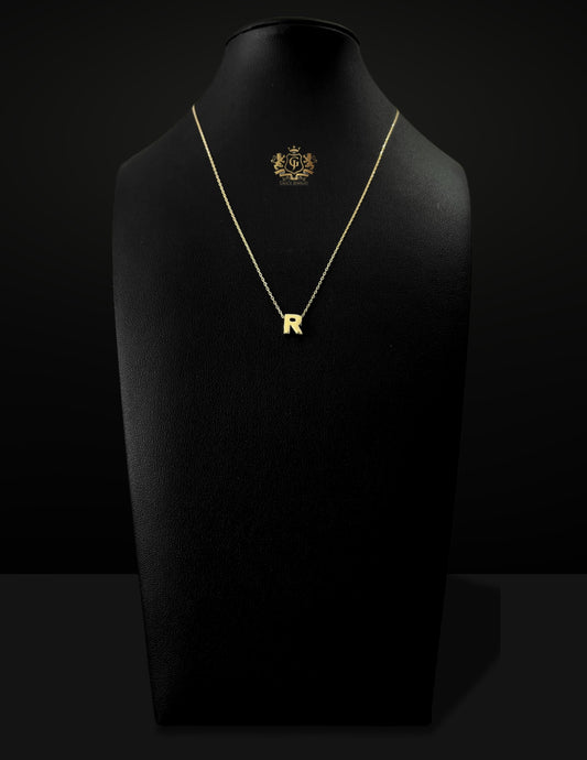 Collar Inicial R Oro 10k