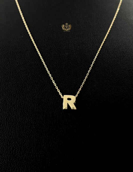 Collar Inicial R Oro 10k