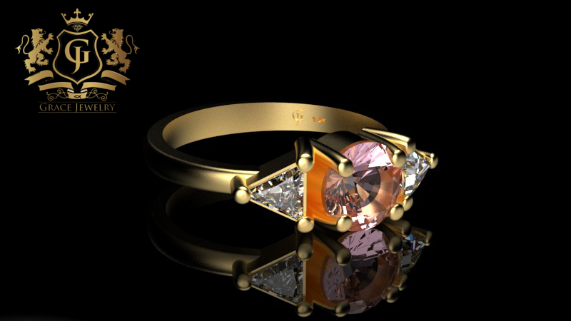Anillo 3 Piedras Oro