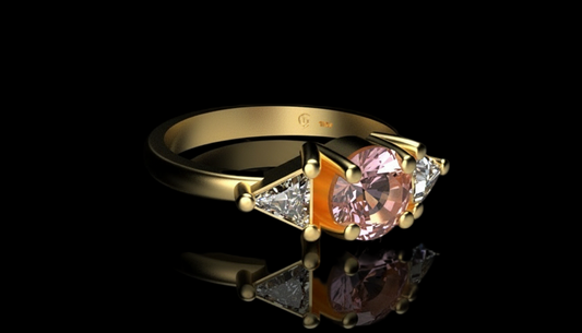 Anillo 3 Piedras Oro