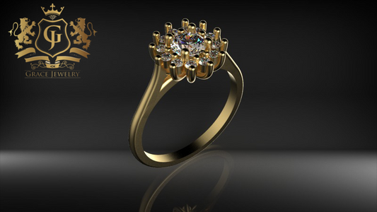 Anillo compromiso con piedras