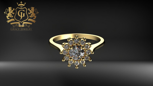 Anillo compromiso con piedras