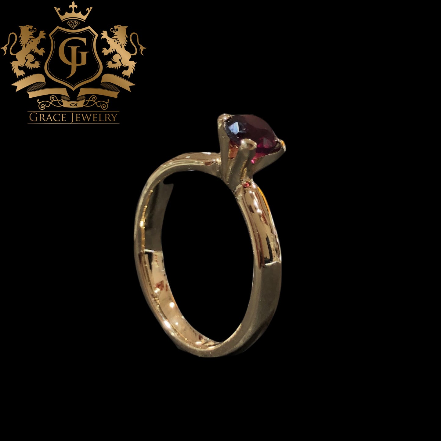 Anillo Granate Oro 14K