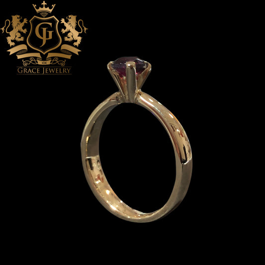Anillo Granate Oro 14K