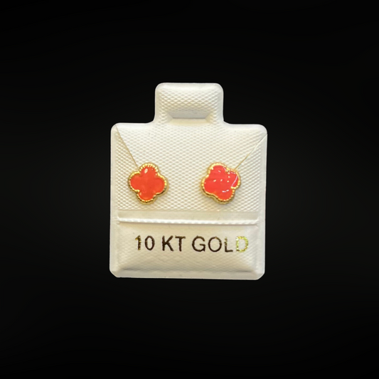 Broqueles de trébol Rosa Forte 10K