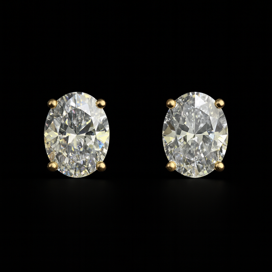 Broqueles Piedra Ovalada 14K