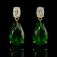 Aretes Piedra Gota Verde 10K