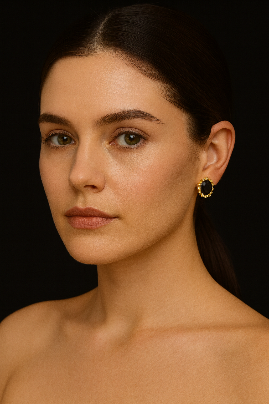 Aretes Piedra Azul 10K