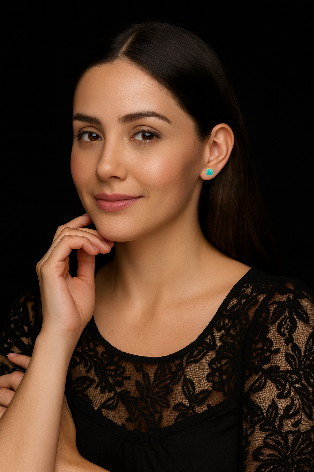 Broqueles de trébol Aqua 10K