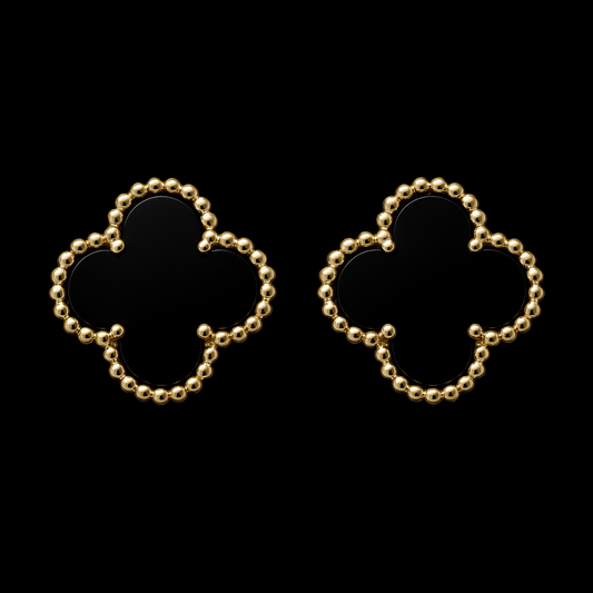 Aretes trébol VC negros