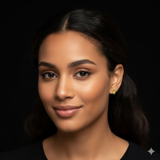 Broqueles de corona con zirconias 14K