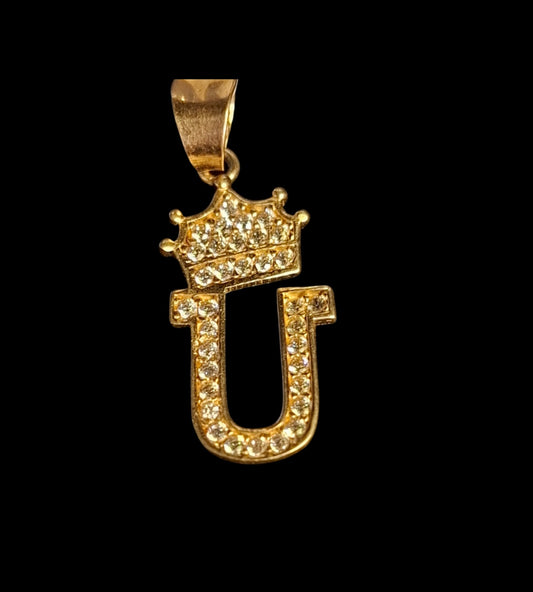 Dije Letra U Corona 10K