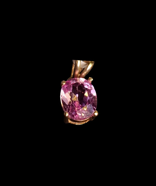 Dije Piedra Ovalada Rosa 10K