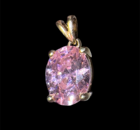 Dije Piedra Ovalada Rosa 10K