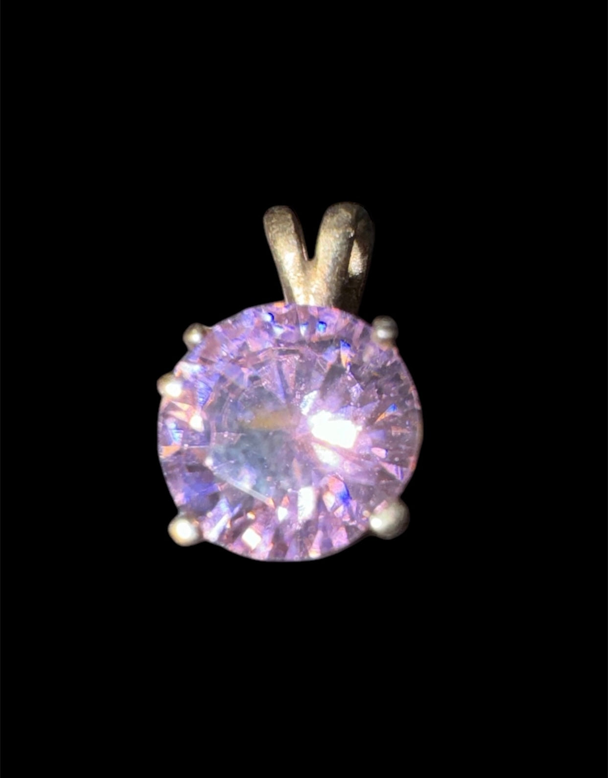 Dije Piedra Circular Rosa 10K