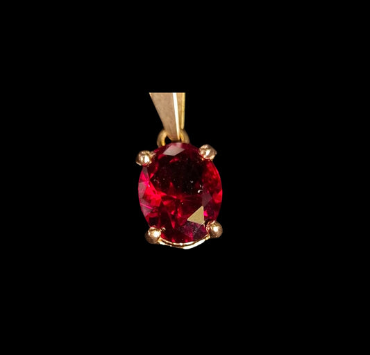 Dije Piedra Ovalada Roja 10K