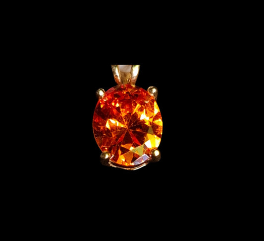 Dije Piedra Ovalada Naranja 10K