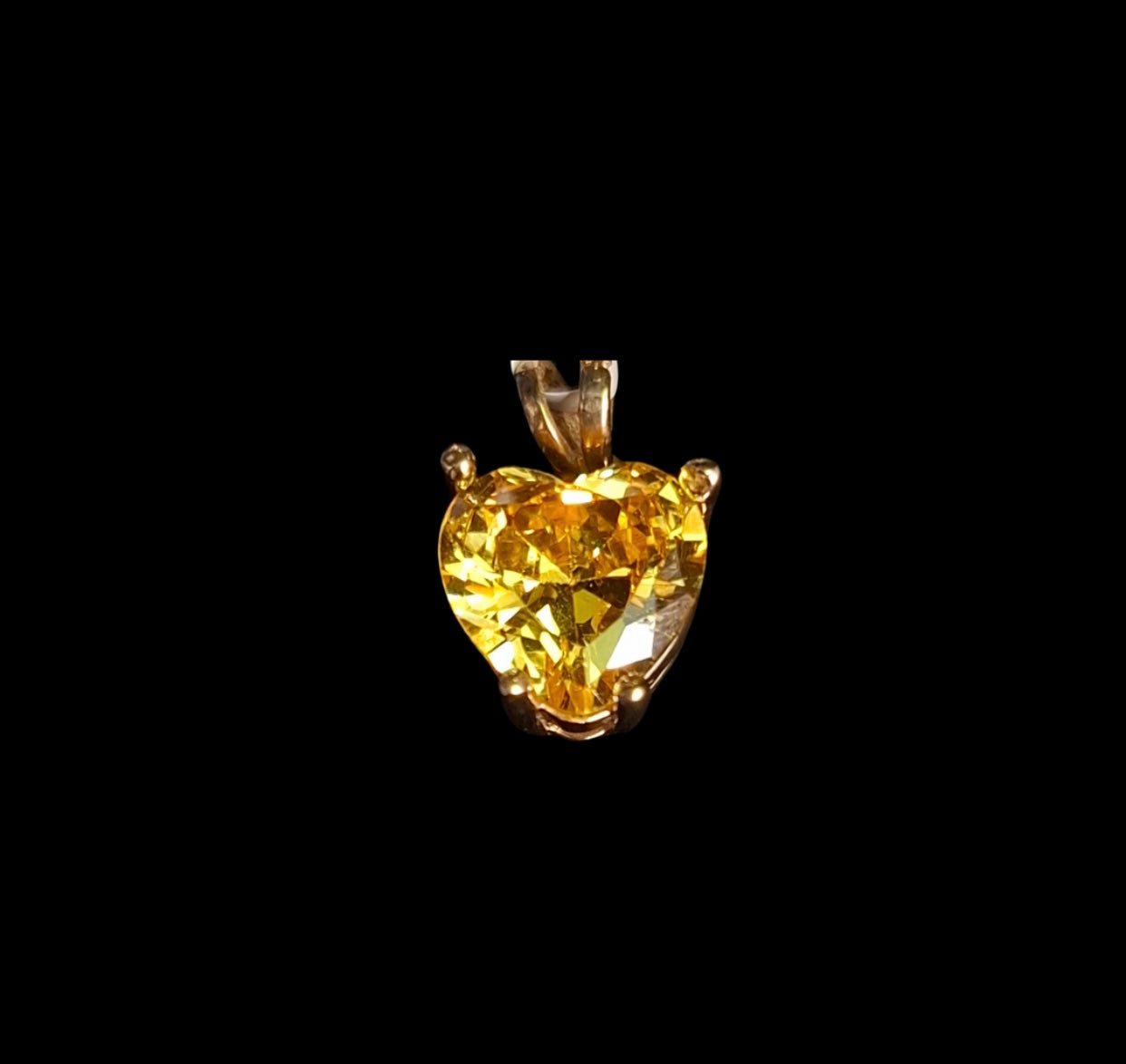 Dije Piedra de Corazon Amarillo 10K