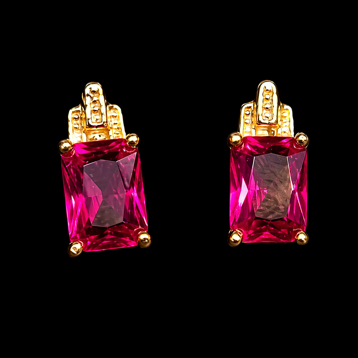 Aretes Rubí Corte Radiante