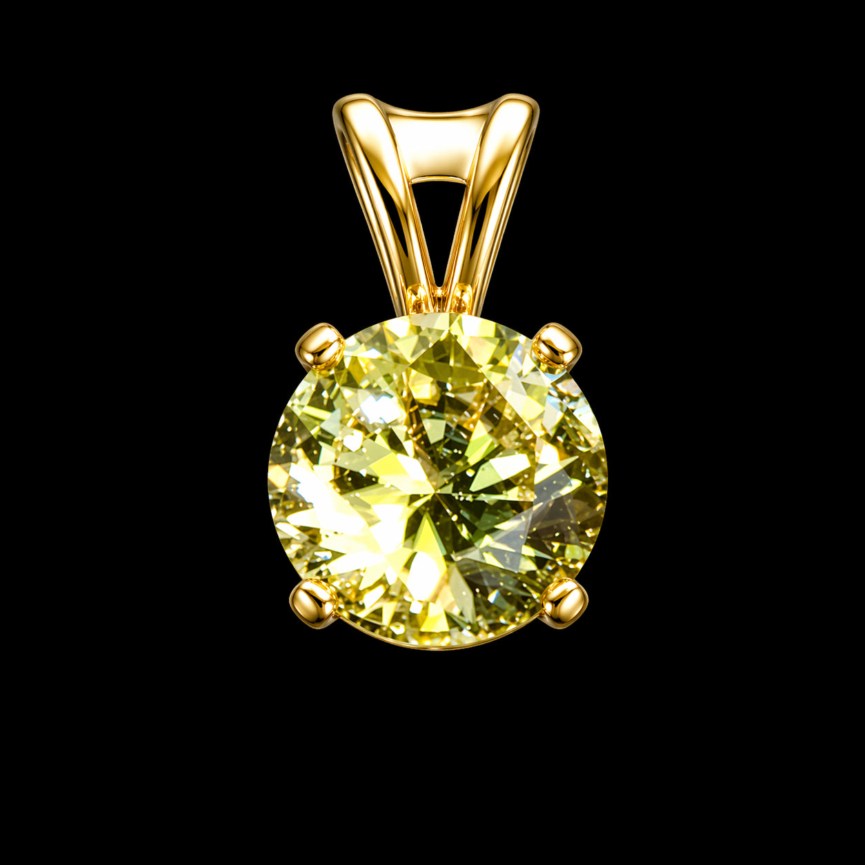 Dije Piedra Circular Amarillo