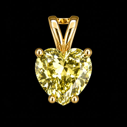 Dije Piedra Corazon Amarillo