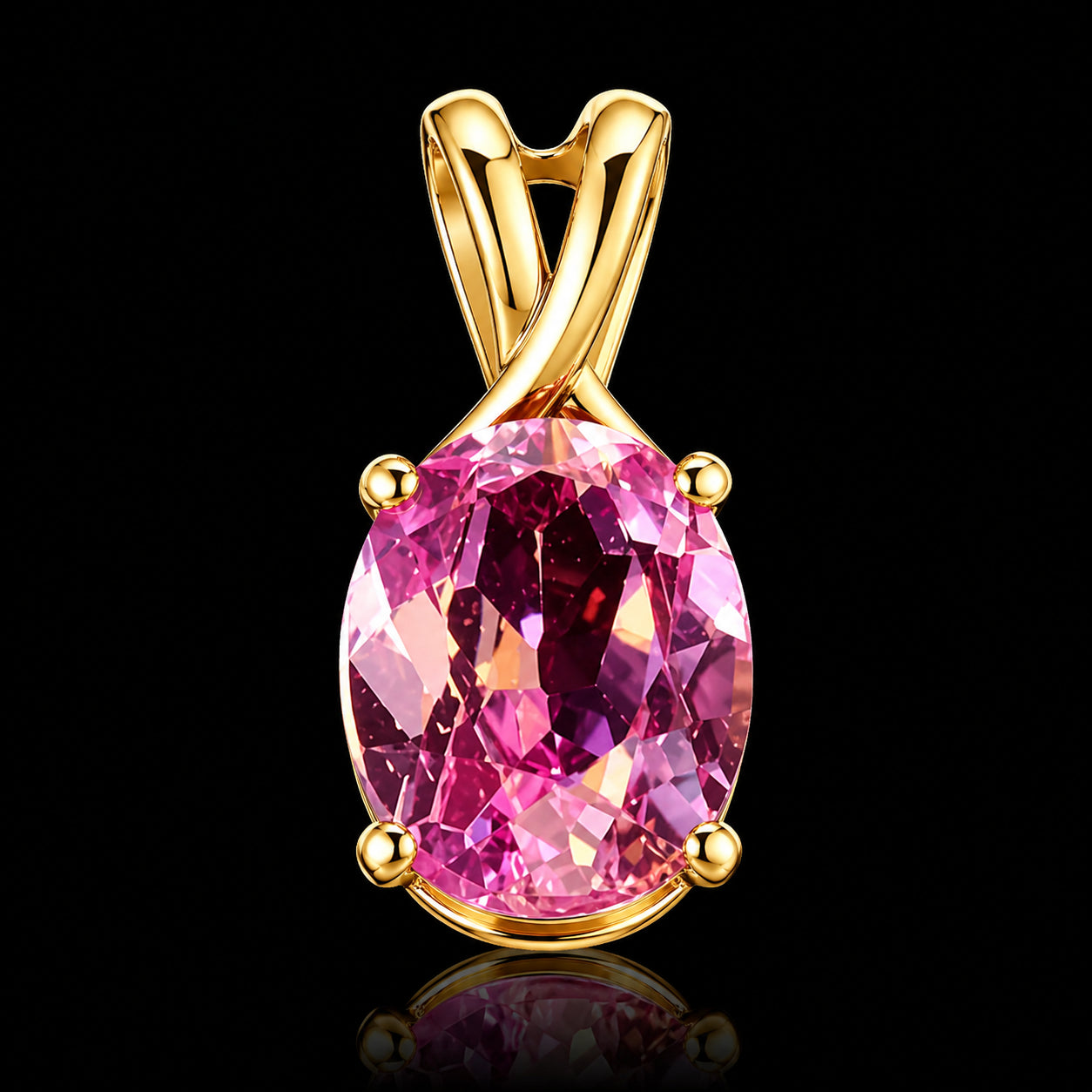 Dije Piedra Ovalada Rosa