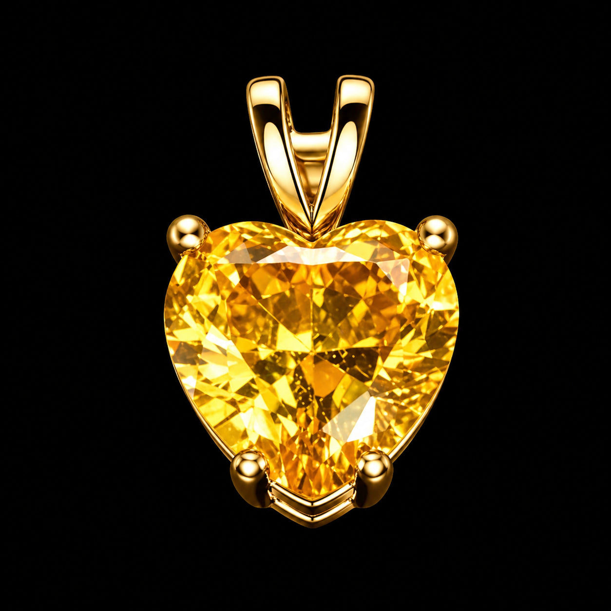 Dije Piedra Corazon Amarillo