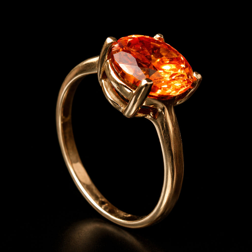 Anillo Casual Piedra Naranja